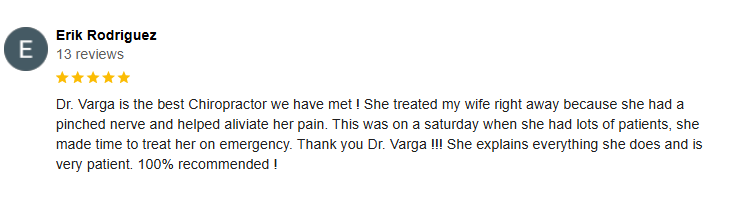 Chiropractic Houston TX Testimonial